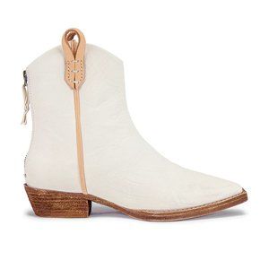 Free People X We The Free Wesley Ankle Boot Bone White Heel Cowboy Booties 7 37